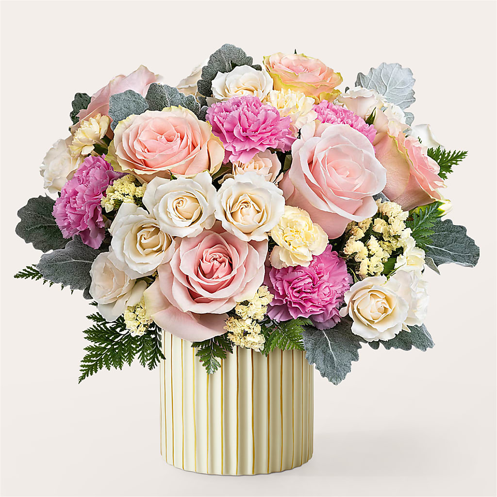 Blissful Moments Bouquet with Ivory Vase – Sanford Floral Marketing, Sanford FL