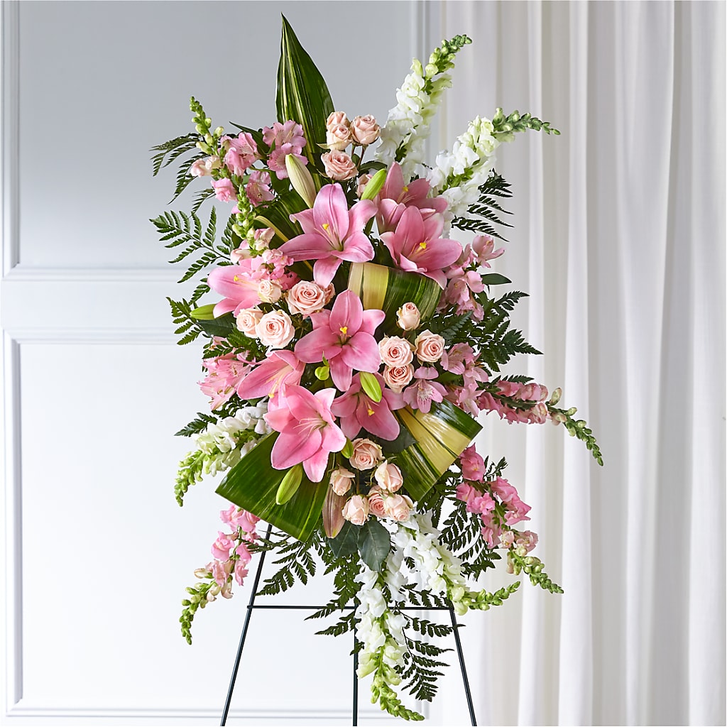 Elegant Embrace Standing Spray – Sanford Floral Marketing, Sanford FL