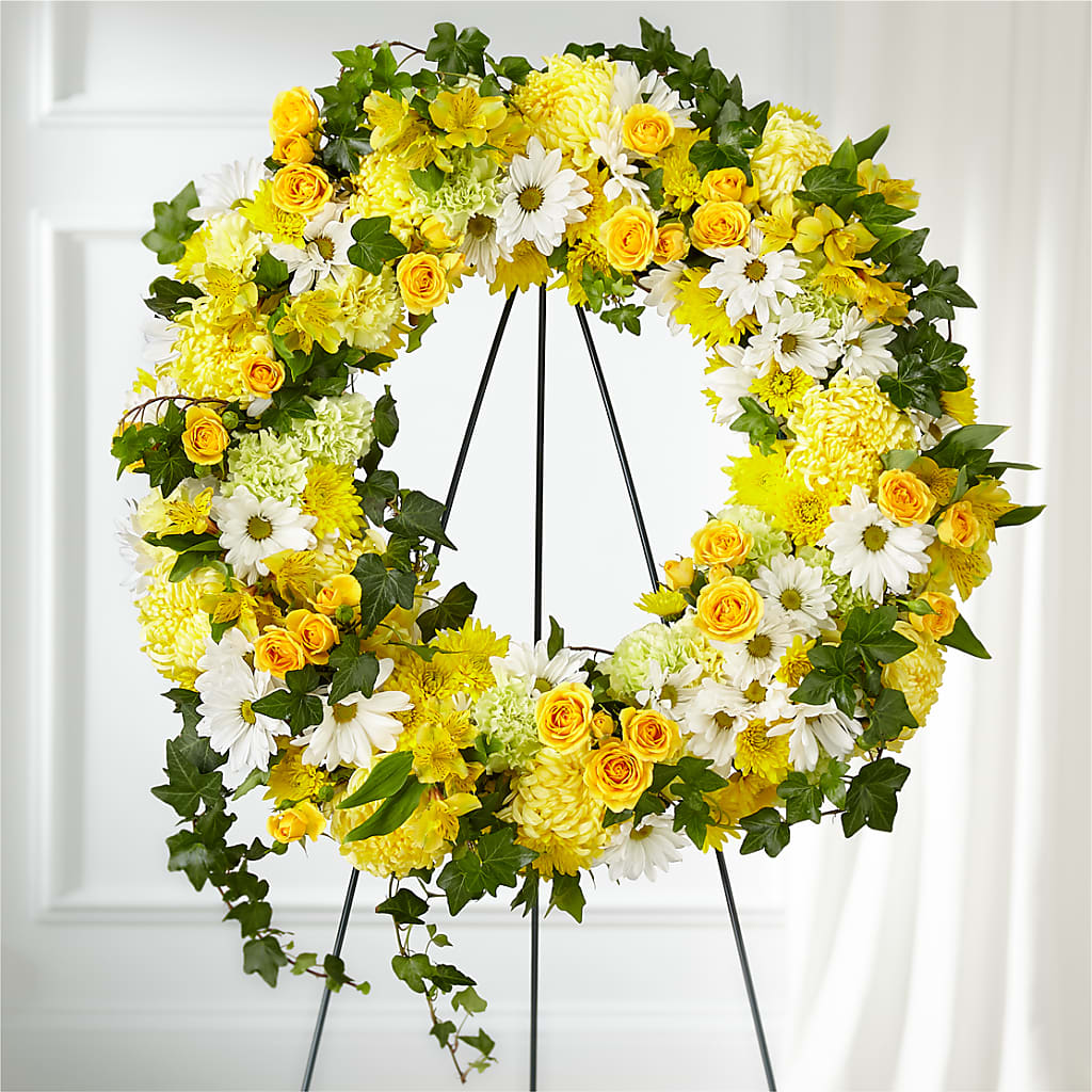 Golden Remembrance Wreath – Sanford Floral Marketing, Sanford FL
