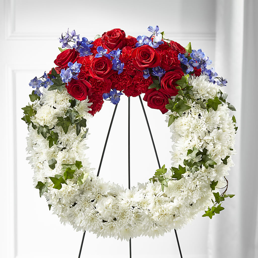 Patriotic Passion Wreath – Sanford Floral Marketing, Sanford FL