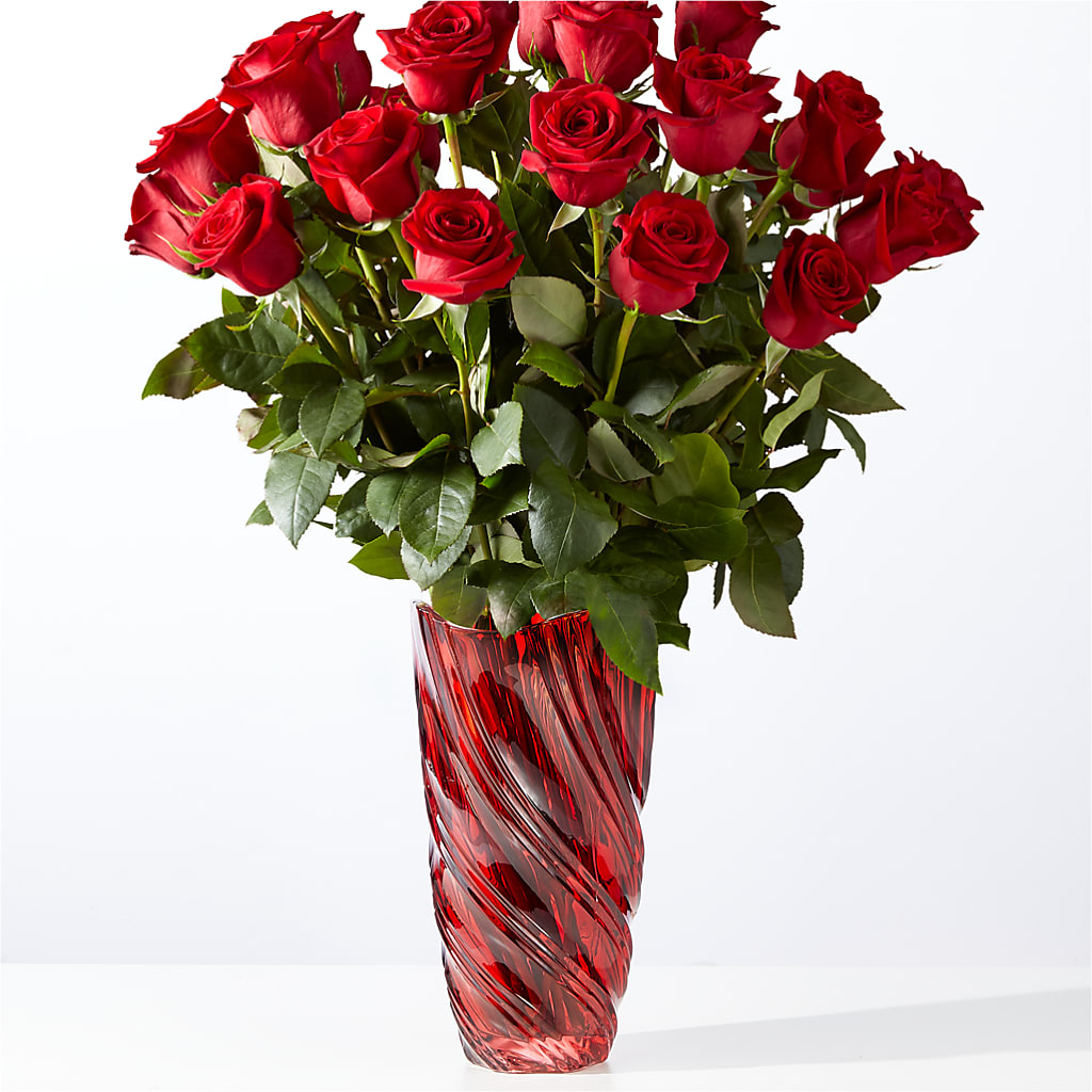 Classic Love Red Rose Bouquet with Luxe Swirl Vase – Sanford Floral Marketing, Sanford FL
