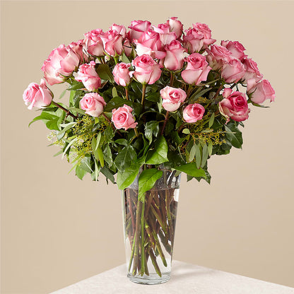 The Long Stem Pink Rose Bouquet