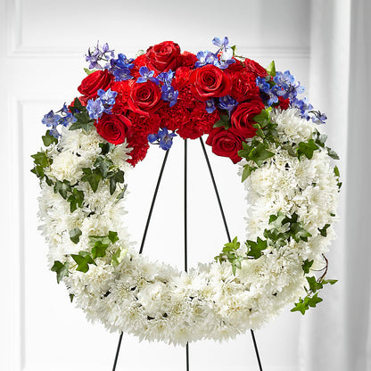 Patriotic Passion Wreath –  Sanford Floral Marketing, Sanford FL