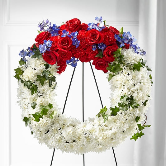Patriotic Passion Wreath –  Sanford Floral Marketing, Sanford FL