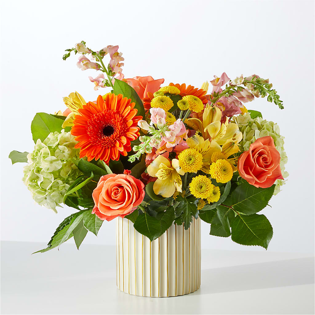 Autumn Sunshine Bouquet with Ivory Vase –  Sanford Floral Marketing, Sanford FL