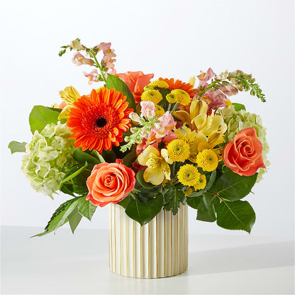 Autumn Sunshine Bouquet with Ivory Vase –  Sanford Floral Marketing, Sanford FL