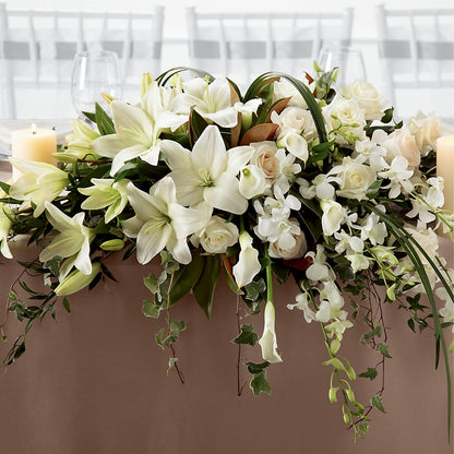 White Linen Arrangement –  Sanford Floral Marketing, Sanford FL