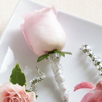 Pink Rose Boutonniere –  Sanford Floral Marketing, Sanford FL