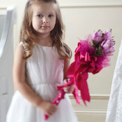 Sparkle Pink Flower Girl Bouquet –  Sanford Floral Marketing, Sanford FL