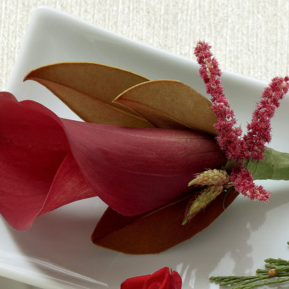 Red Calla Boutonniere –  Sanford Floral Marketing, Sanford FL