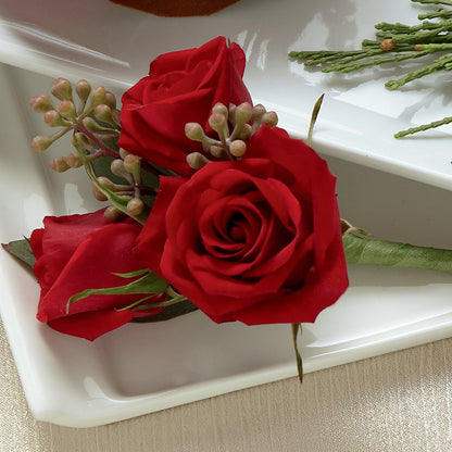Red Spray Rose Boutonniere –  Sanford Floral Marketing, Sanford FL