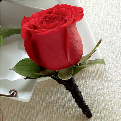 Red Rose Boutonniere –  Sanford Floral Marketing, Sanford FL